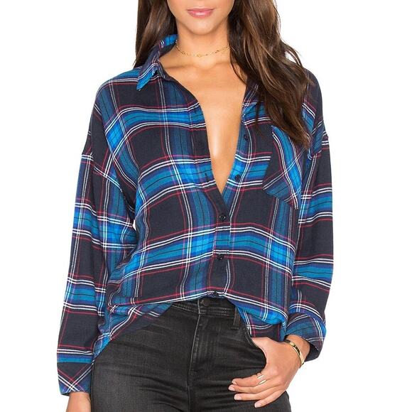 Rails Jackson Button Down Shirt Black/Azure S - Picture 1 of 8